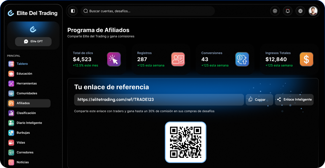 Affiliate dashboard preview